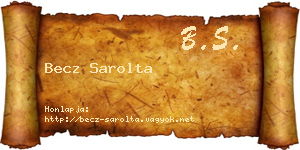 Becz Sarolta névjegykártya